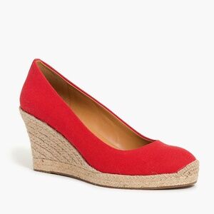 🔥 J.Crew Seville Red Wedge Espadrilles – Size 8.5 – Like New! 🔥